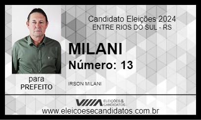 Candidato MILANI 2024 - ENTRE RIOS DO SUL - Eleições