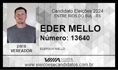 Candidato EDER MELLO 2024 - ENTRE RIOS DO SUL - Eleições