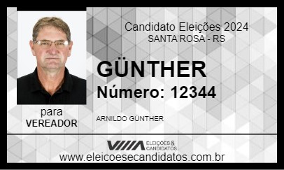 Candidato GÜNTHER 2024 - SANTA ROSA - Eleições