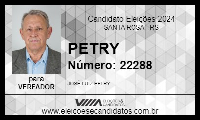 Candidato PETRY 2024 - SANTA ROSA - Eleições