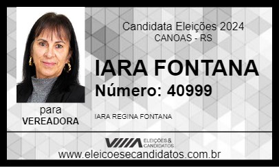 Candidato IARA FONTANA 2024 - CANOAS - Eleições