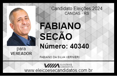 Candidato FABIANO SECÃO 2024 - CANOAS - Eleições