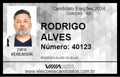 Candidato RODRIGO ALVES 2024 - CANOAS - Eleições