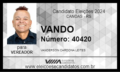 Candidato VANDO 2024 - CANOAS - Eleições