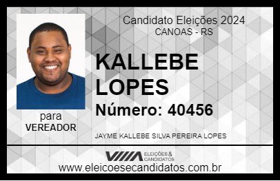 Candidato KALLEBE LOPES 2024 - CANOAS - Eleições