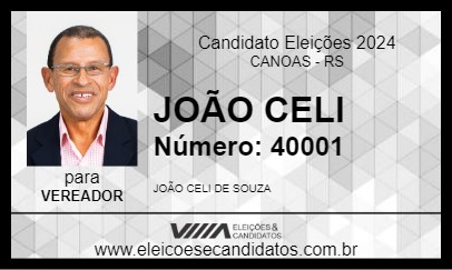 Candidato JOÃO CELI 2024 - CANOAS - Eleições