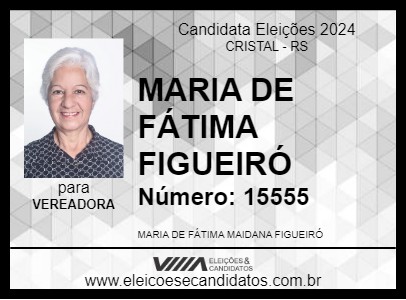 Candidato MARIA DE FÁTIMA FIGUEIRÓ 2024 - CRISTAL - Eleições