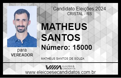 Candidato MATHEUS SANTOS 2024 - CRISTAL - Eleições