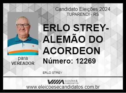 Candidato ERLO STREY-ALEMÃO DO ACORDEON 2024 - TUPARENDI - Eleições