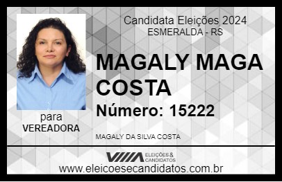 Candidato MAGALY MAGA COSTA 2024 - ESMERALDA - Eleições