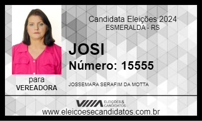 Candidato JOSI 2024 - ESMERALDA - Eleições