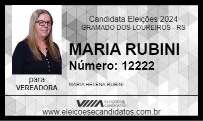 Candidato MARIA RUBINI 2024 - GRAMADO DOS LOUREIROS - Eleições