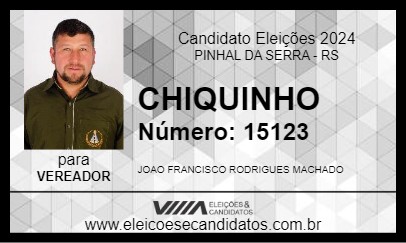 Candidato CHIQUINHO 2024 - PINHAL DA SERRA - Eleições