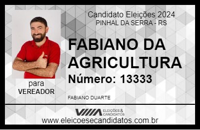 Candidato FABIANO DA AGRICULTURA 2024 - PINHAL DA SERRA - Eleições