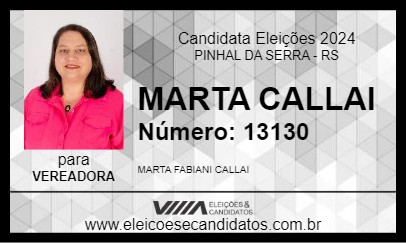 Candidato MARTA CALLAI 2024 - PINHAL DA SERRA - Eleições