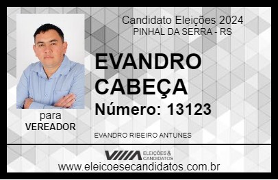 Candidato EVANDRO CABEÇA 2024 - PINHAL DA SERRA - Eleições