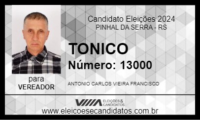 Candidato TONICO 2024 - PINHAL DA SERRA - Eleições