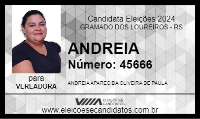 Candidato ANDREIA 2024 - GRAMADO DOS LOUREIROS - Eleições