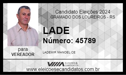 Candidato LADE 2024 - GRAMADO DOS LOUREIROS - Eleições