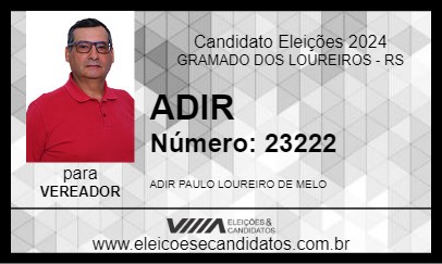 Candidato ADIR 2024 - GRAMADO DOS LOUREIROS - Eleições