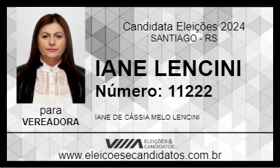 Candidato IANE LENCINI 2024 - SANTIAGO - Eleições