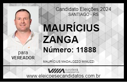 Candidato MAURÍCIUS ZANGA 2024 - SANTIAGO - Eleições