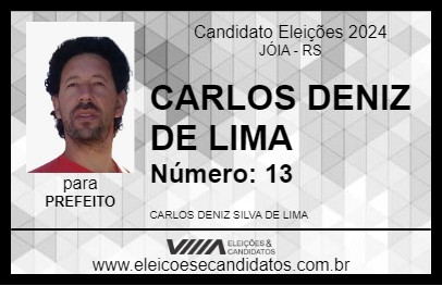 Candidato CARLOS DENIZ DE LIMA 2024 - JÓIA - Eleições