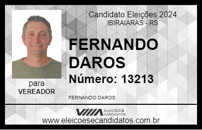 Candidato FERNANDO DAROS 2024 - IBIRAIARAS - Eleições