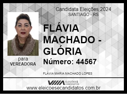 Candidato FLÁVIA MACHADO - GLÓRIA 2024 - SANTIAGO - Eleições