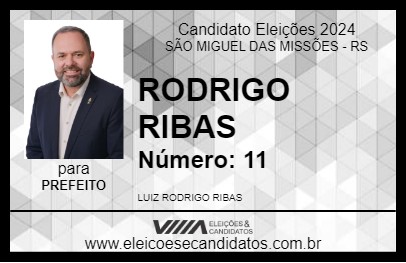 Candidato RODRIGO RIBAS 2024 - SÃO MIGUEL DAS MISSÕES - Eleições