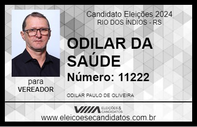 Candidato ODILAR DA SAÚDE 2024 - RIO DOS ÍNDIOS - Eleições