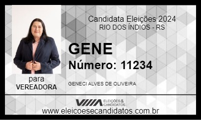 Candidato GENE  2024 - RIO DOS ÍNDIOS - Eleições