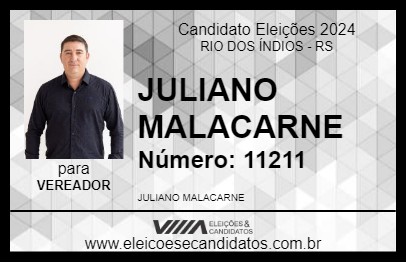 Candidato JULIANO MALACARNE 2024 - RIO DOS ÍNDIOS - Eleições