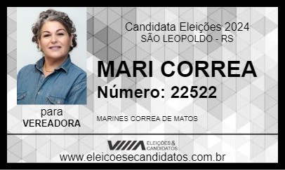 Candidato MARI CORREA 2024 - SÃO LEOPOLDO - Eleições