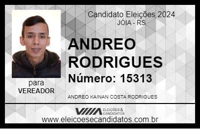 Candidato ANDREO RODRIGUES 2024 - JÓIA - Eleições