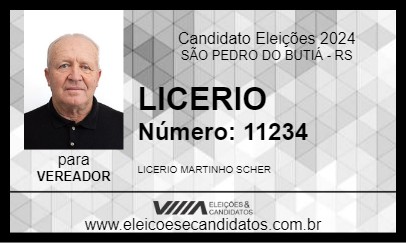 Candidato LICERIO 2024 - SÃO PEDRO DO BUTIÁ - Eleições