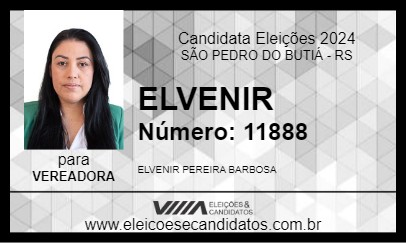 Candidato ELVENIR 2024 - SÃO PEDRO DO BUTIÁ - Eleições