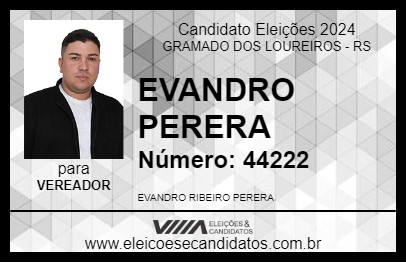 Candidato EVANDRO PERERA 2024 - GRAMADO DOS LOUREIROS - Eleições