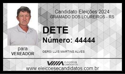 Candidato DETE 2024 - GRAMADO DOS LOUREIROS - Eleições