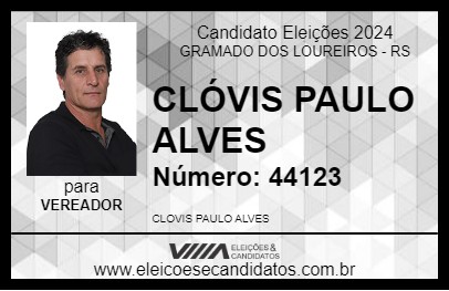 Candidato CLÓVIS PAULO ALVES 2024 - GRAMADO DOS LOUREIROS - Eleições