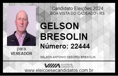 Candidato GELSON BRESOLIN 2024 - BOA VISTA DO CADEADO - Eleições