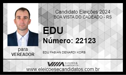 Candidato EDU 2024 - BOA VISTA DO CADEADO - Eleições