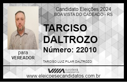 Candidato TARCISO DALTROZO 2024 - BOA VISTA DO CADEADO - Eleições