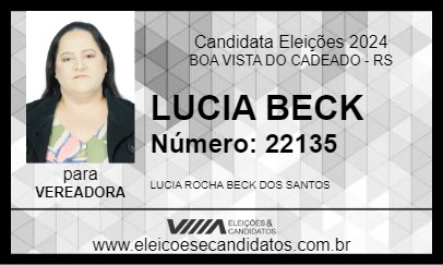 Candidato LUCIA BECK 2024 - BOA VISTA DO CADEADO - Eleições