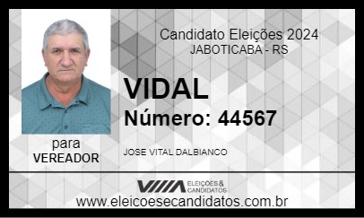 Candidato VIDAL 2024 - JABOTICABA - Eleições