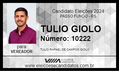 Candidato TULIO GIOLO 2024 - PASSO FUNDO - Eleições