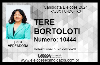 Candidato TERE BORTOLOTI 2024 - PASSO FUNDO - Eleições