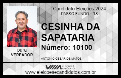 Candidato CESINHA DA SAPATARIA 2024 - PASSO FUNDO - Eleições