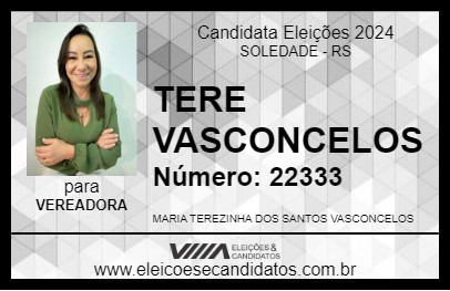 Candidato TERE VASCONCELOS 2024 - SOLEDADE - Eleições