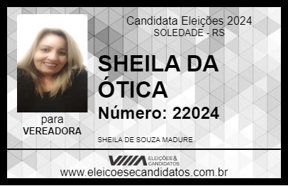 Candidato SHEILA DA ÓTICA 2024 - SOLEDADE - Eleições